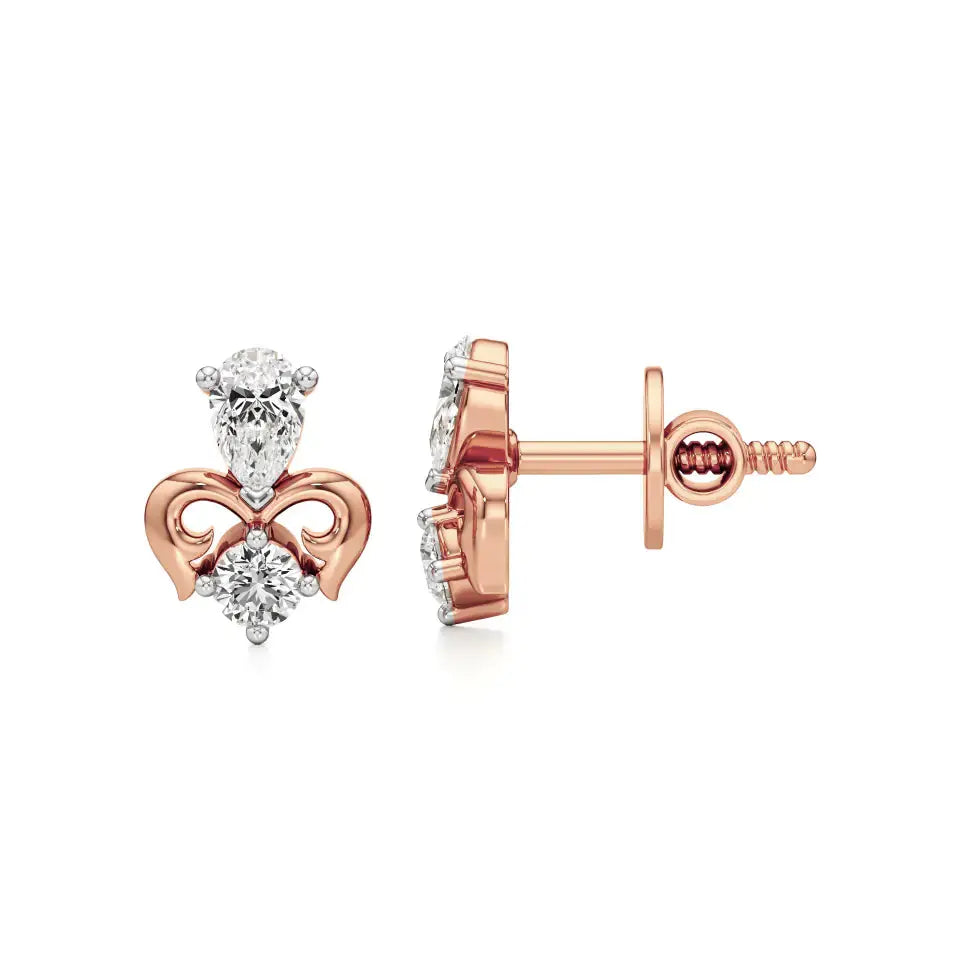 Mode | Pear & Round Lab-Grown Diamond Duo Studs - Nivara