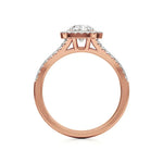 Mira | Round Solitaire with Halo Ring - Nivara