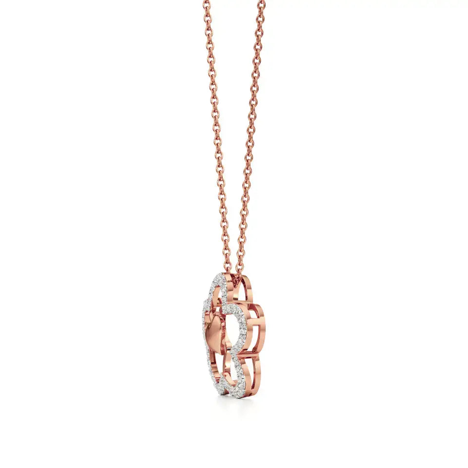 Flora | Floral Design Halo with Heart Motif Pendant - Nivara