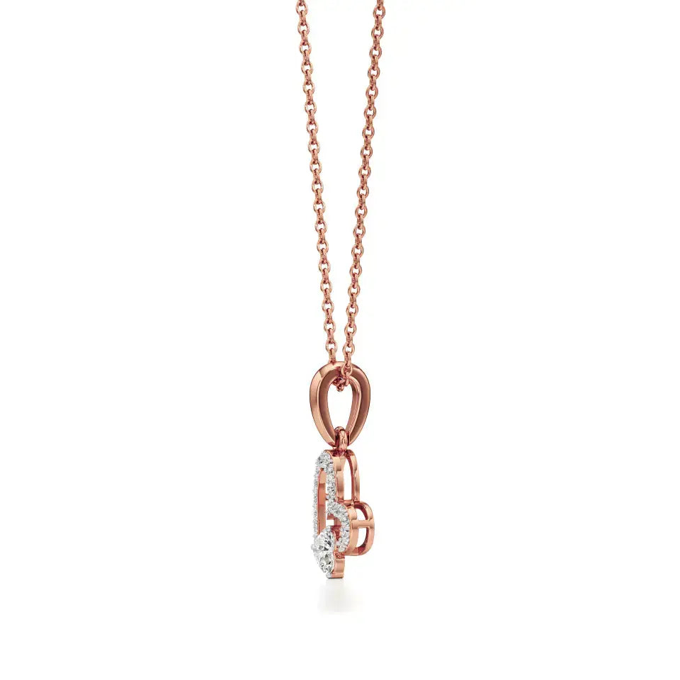 Sneh | Classic Heart & Round Lab Grown Diamonds Pendant - Nivara