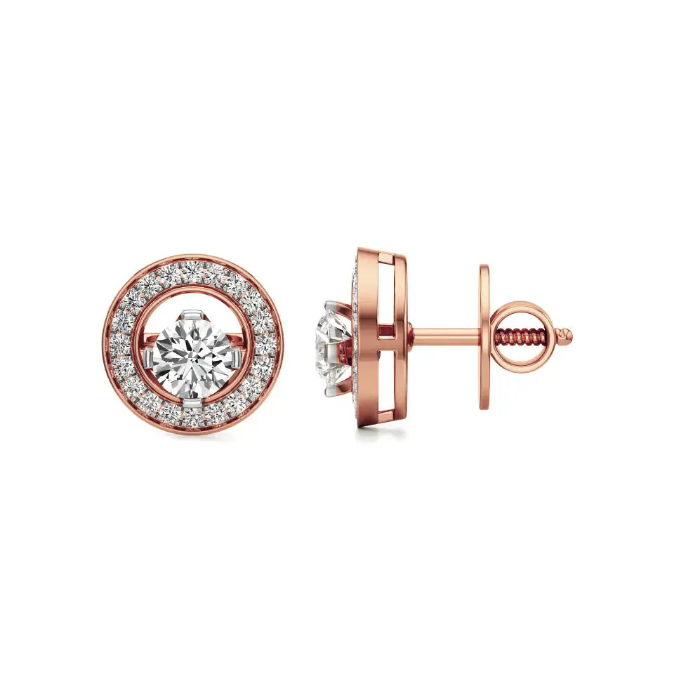 Mira | Round Lab-Grown Diamonds Halo Studs - Nivara