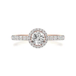 Mira | Round Lab-Grown Diamond Ring with Halo around it - Nivara
