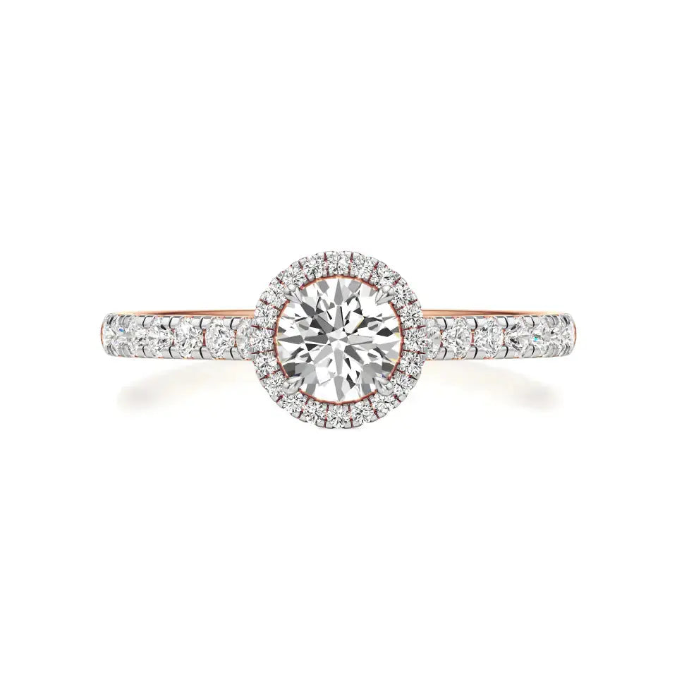 Mira | Round Lab-Grown Diamond Ring with Halo around it - Nivara