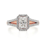 Mira | Emerald Cut Solitaire with Halo - Nivara