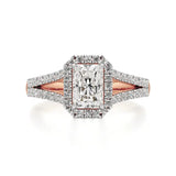Mira | Emerald Cut Solitaire with Halo - Nivara