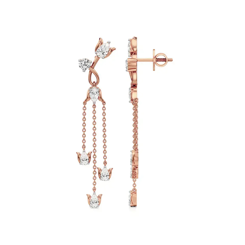 Mode | Pear & Round Lab-Grown Diamond Danglers - Nivara