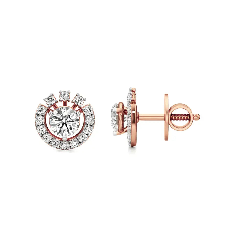 Sol | Round Lab-Grown Diamonds Halo Studs - Nivara