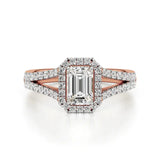 Mira | Round & Emerald Lab-Grown Diamond Halo Ring - Nivara