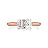 Toi et Moi | Oval & Emerald Lab-Grown Diamond Ring - Nivara