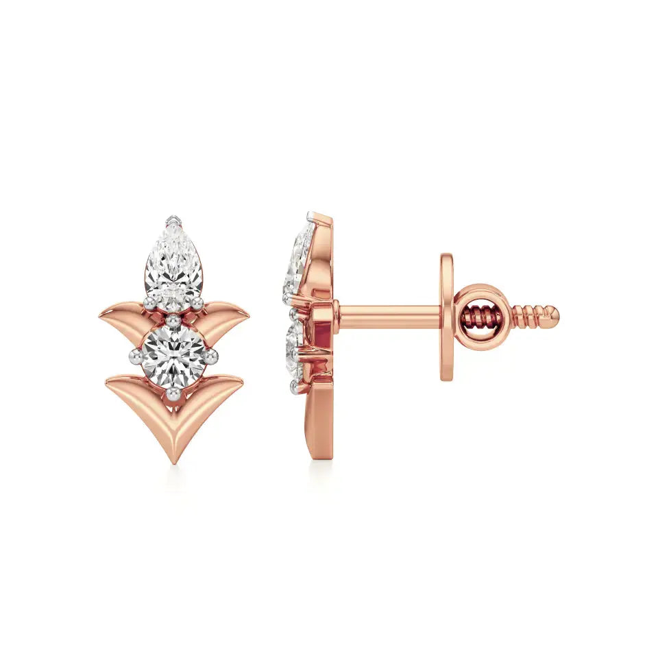 Mode | Round and Pear Duo Lab-Grown Diamond Studs - Nivara