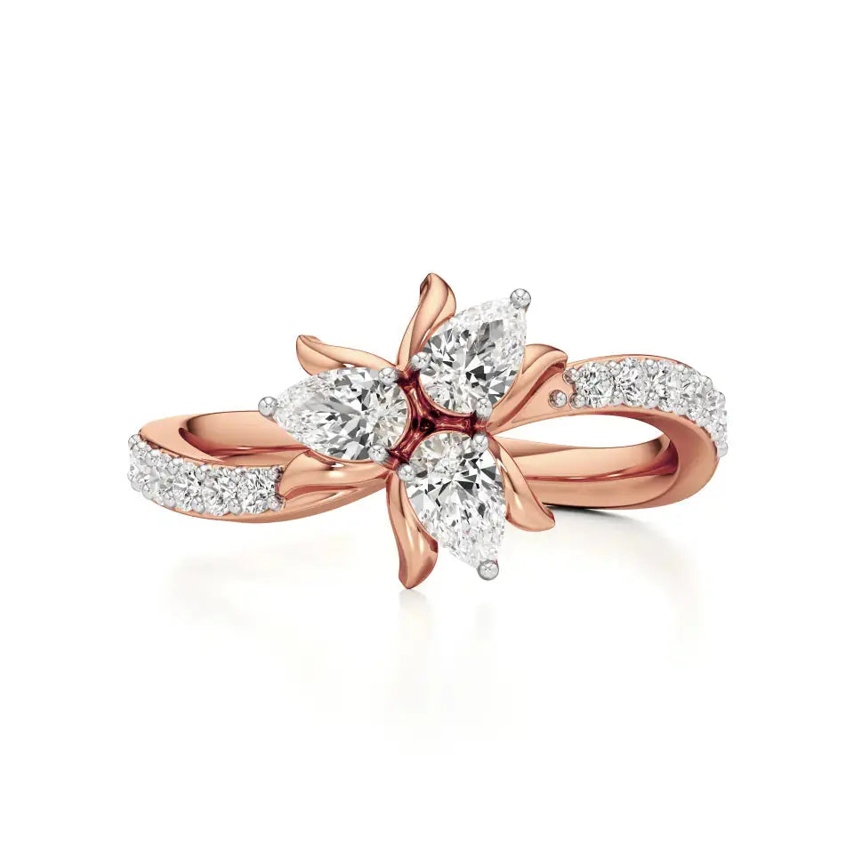 Flora | Round & Pear Lab-Grown Diamond Ring - Nivara