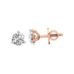 Sia | Three Prong Studs with Round Lab-Grown Diamond - Nivara
