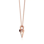 Sneh | Round Lab Grown Diamonds with Round Ruby Accent Heart Pendant - Nivara
