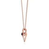 Sneh | Round Lab Grown Diamonds with Round Ruby Accent Heart Pendant - Nivara