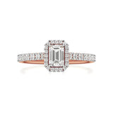 Mira | Emerald Lab-Grown Diamond Halo Ring - Nivara