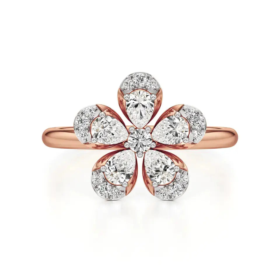 Flora | Round & Pear Lab-Grown Diamond Ring - Nivara