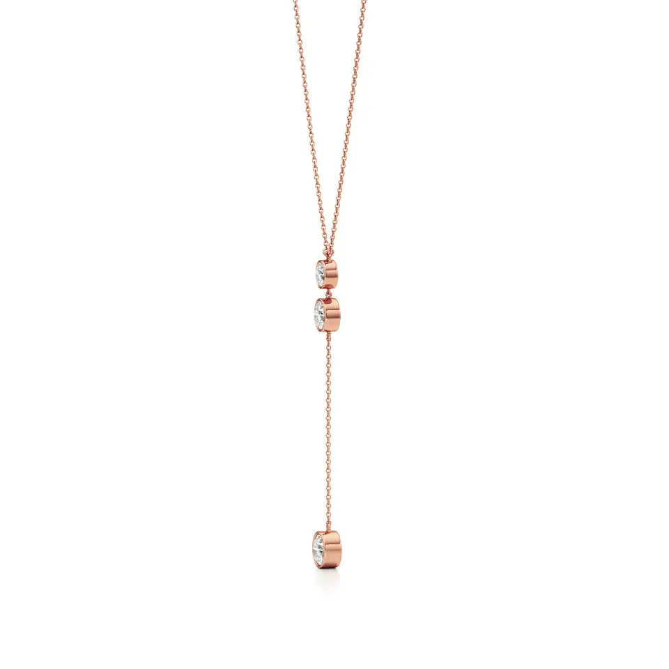 Amora | Round Lab Grown Diamond Bezel Setting Necklace - Nivara