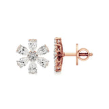 Flora | Pear & Round Lab-Grown Diamond Floral Studs - Nivara