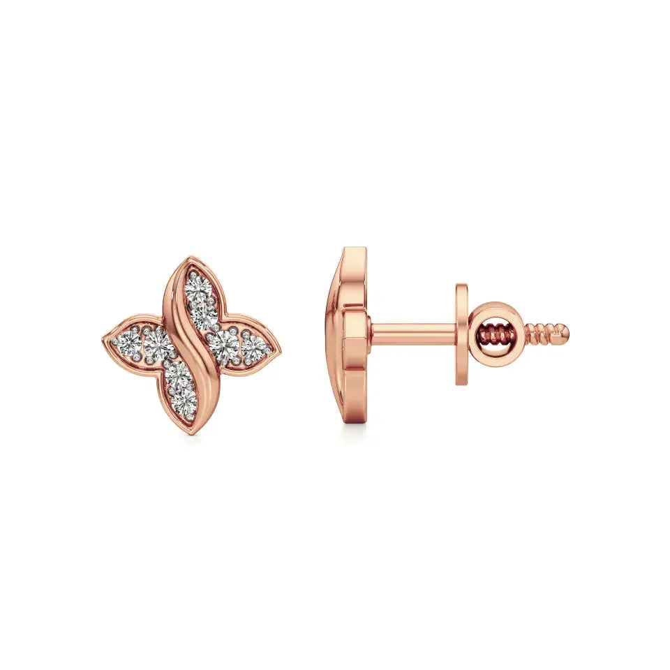 Flora | Round Lab-Grown Diamonds Floral Studs - Nivara