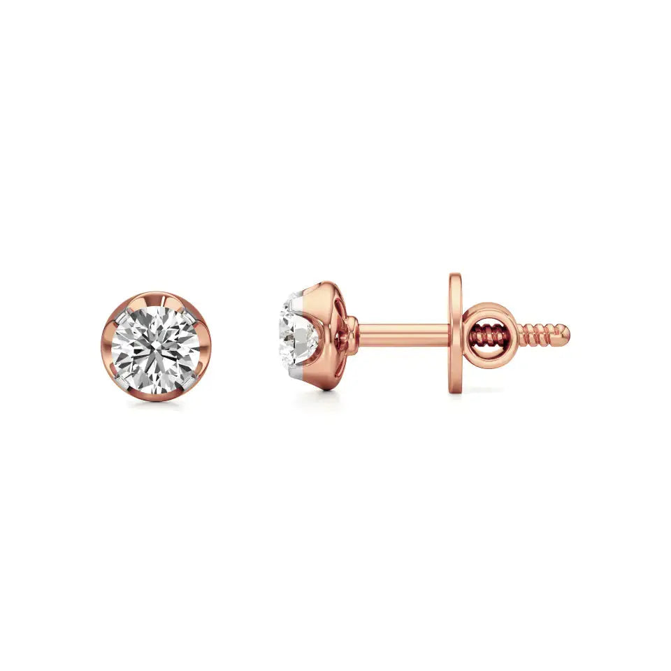 Mirage | Round Solitaire Lab-Grown Diamond Studs - Nivara