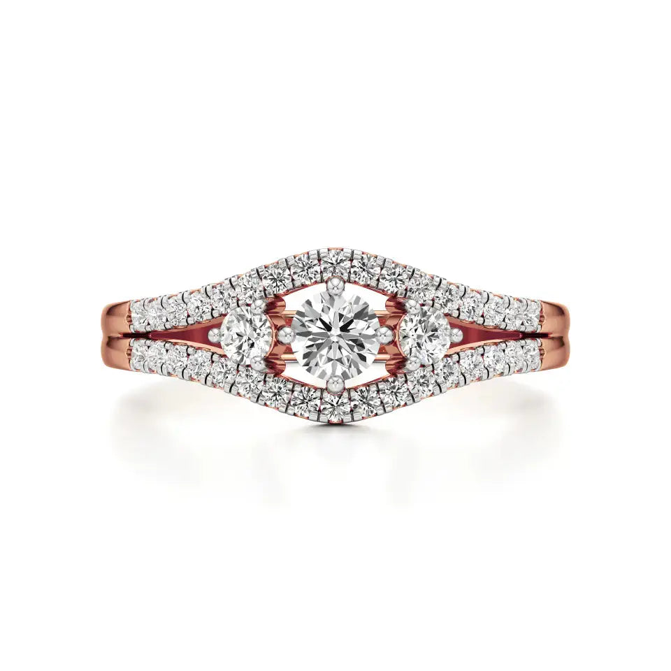 Aria | Round & Radiant Lab-Grown Diamond Three-Stone Ring - Nivara