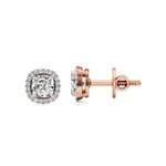 Mira | Cushion Solitaire with Halo Lab-Grown Diamond Studs - Nivara