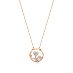 Sneh | Round Lab Grown Diamonds Dual Heart Pendant - Nivara