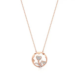 Sneh | Round Lab Grown Diamonds Dual Heart Pendant - Nivara