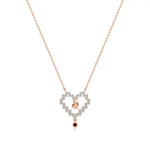 Sneh | Ruby & Lab Grown Diamonds Pixel Heart Pendant - Nivara