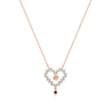 Sneh | Ruby & Lab Grown Diamonds Pixel Heart Pendant - Nivara