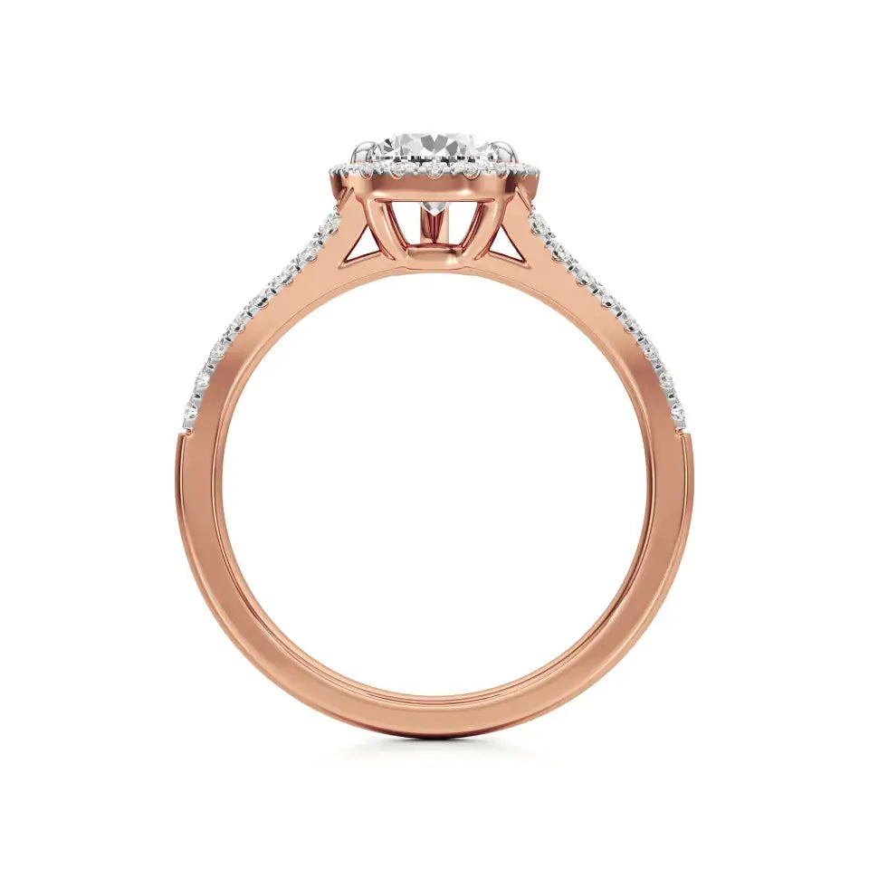 Mira | Pear Cut Solitaire with Halo - Nivara