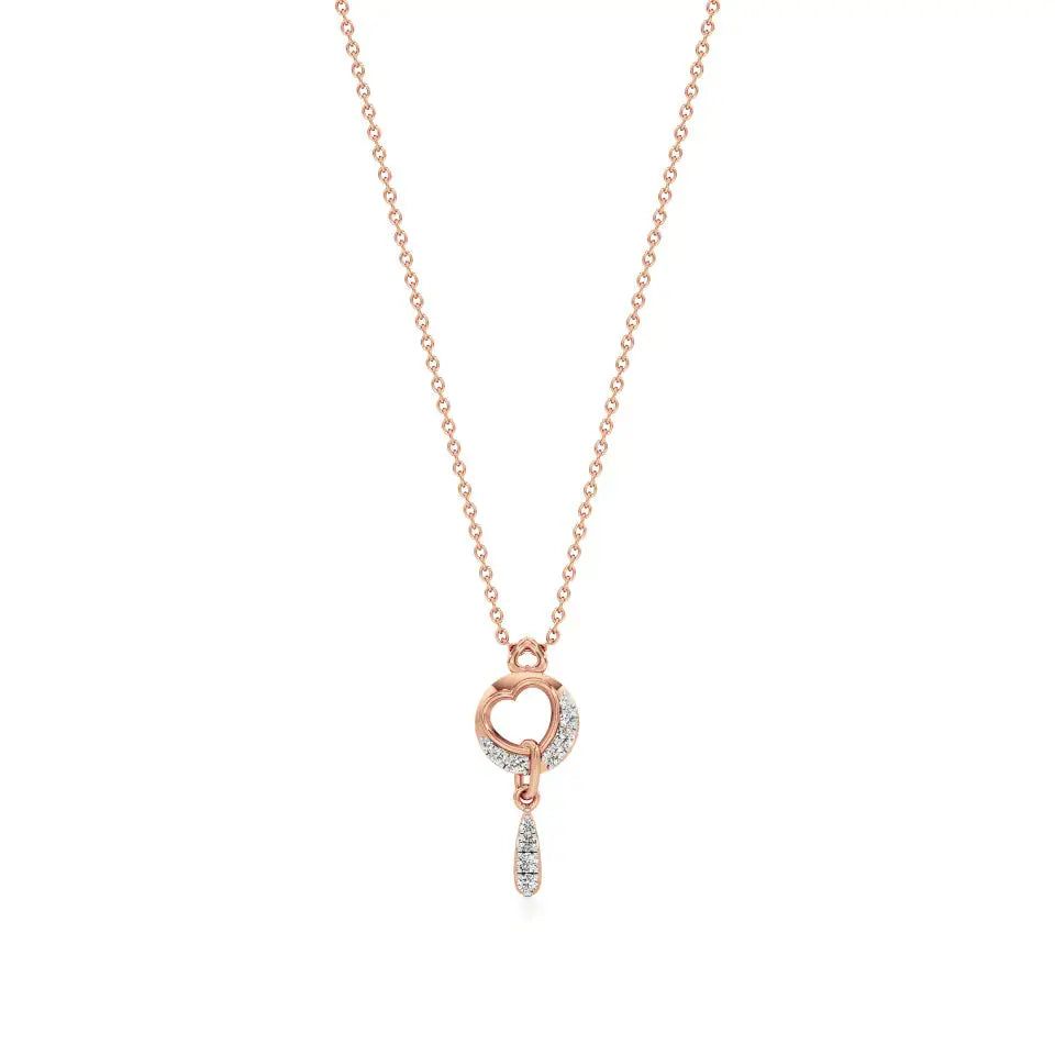 Sneh | Elegant Round Lab Grown Diamonds Heart Pendant - Nivara