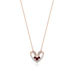 Sneh | Ruby & Lab Grown Diamonds Heart Pendant - Nivara