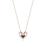 Sneh | Ruby & Lab Grown Diamonds Heart Pendant - Nivara