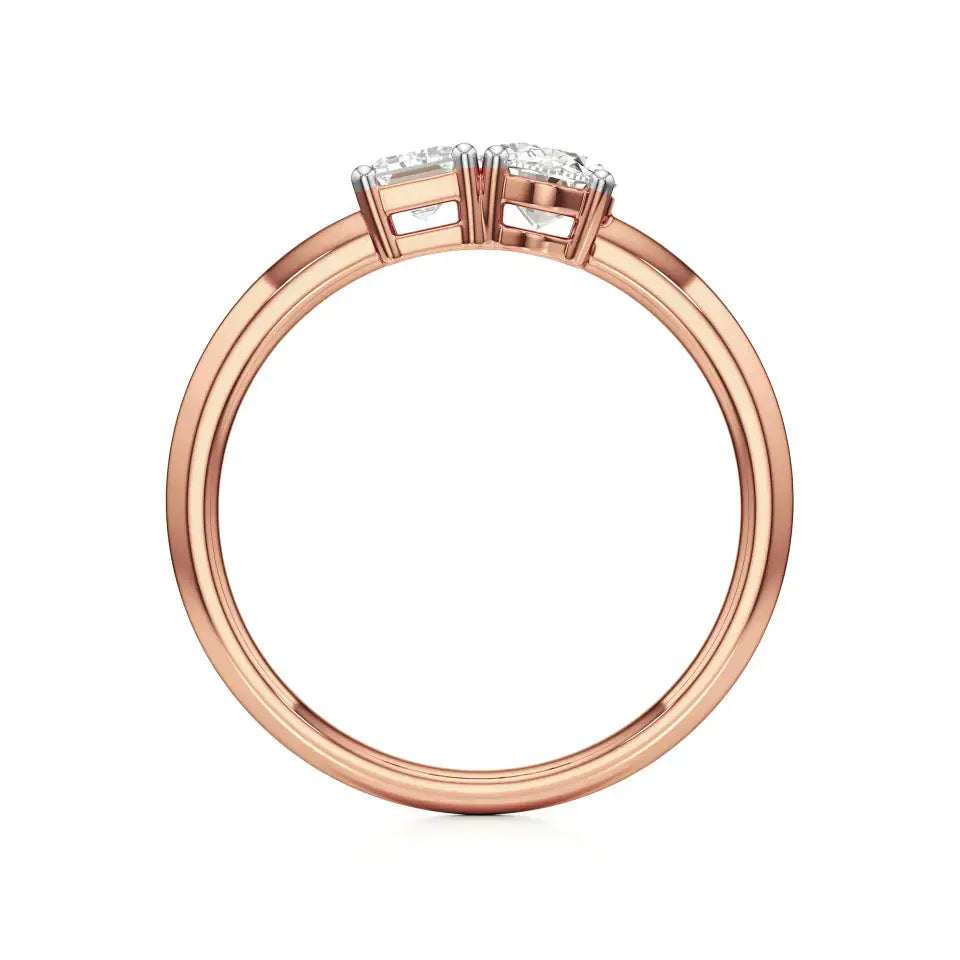 Toi et Moi | Oval & Emerald Lab-Grown Diamond Ring - Nivara