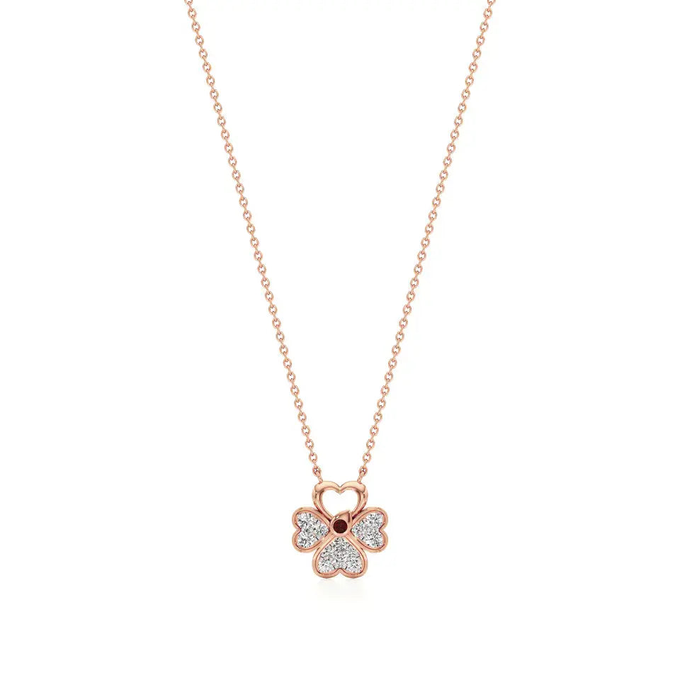Flora | Floral Design with Center Ruby  Pendant - Nivara