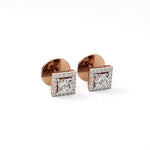 Mira | Princess-Cut Solitaire Lab-Grown Diamond with Halo Square Studs - Nivara