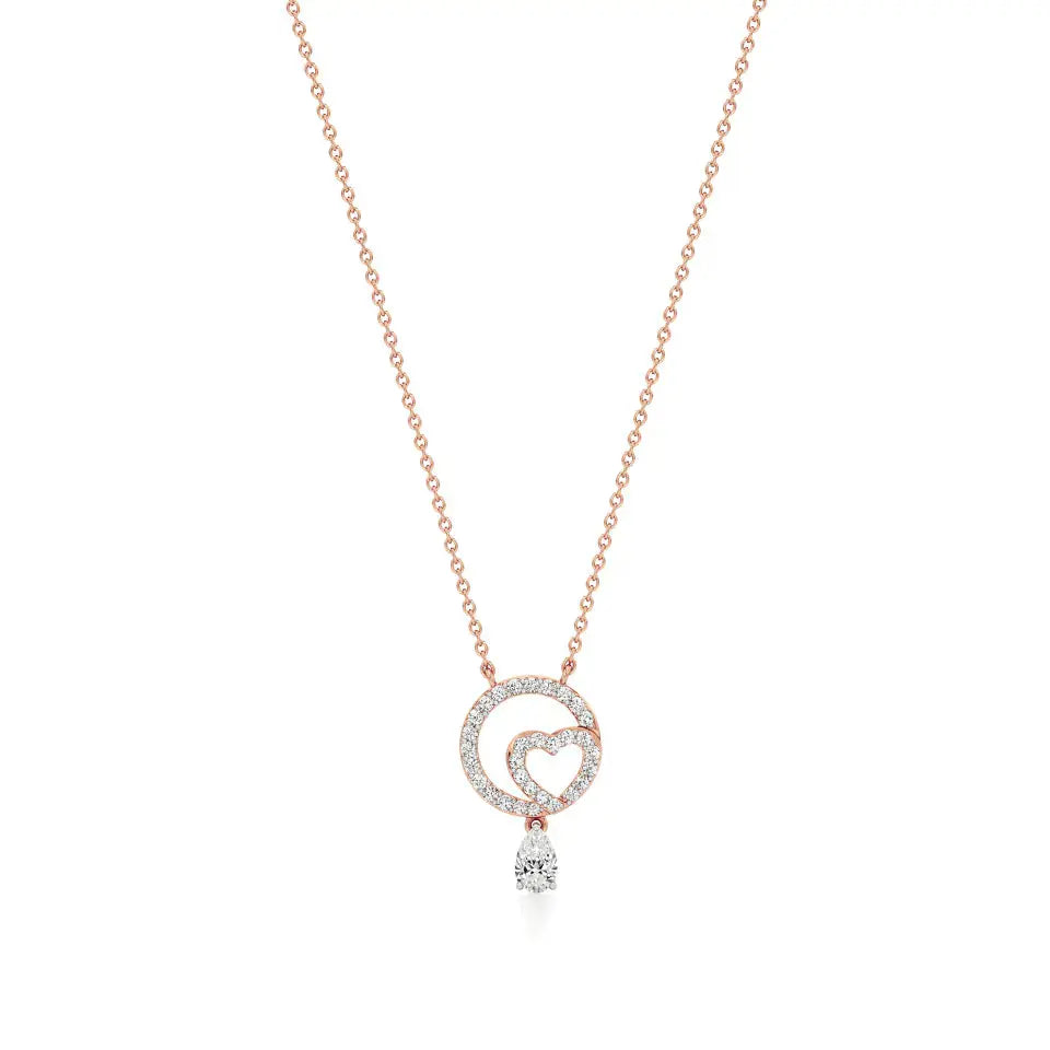 Sneh | Pear & Round Lab Grown Diamonds Pendant - Nivara