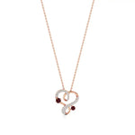 Sneh | Ruby & Round Lab Grown Diamonds Heart Pendant - Nivara