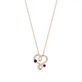 Sneh | Ruby & Round Lab Grown Diamonds Heart Pendant - Nivara