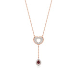 Sneh | Pear-Cut Ruby & Round Lab Grown Diamonds Necklace