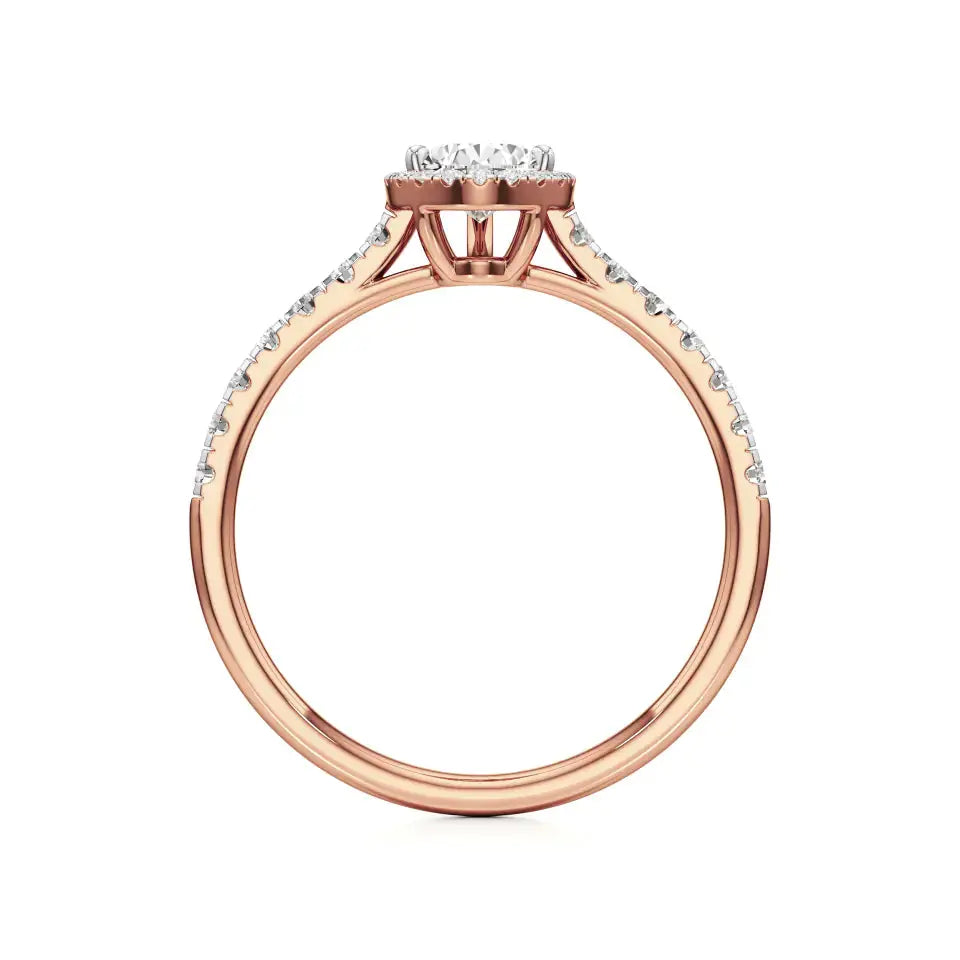 Mira | Round & Pear Lab-Grown Diamond Halo Ring - Nivara