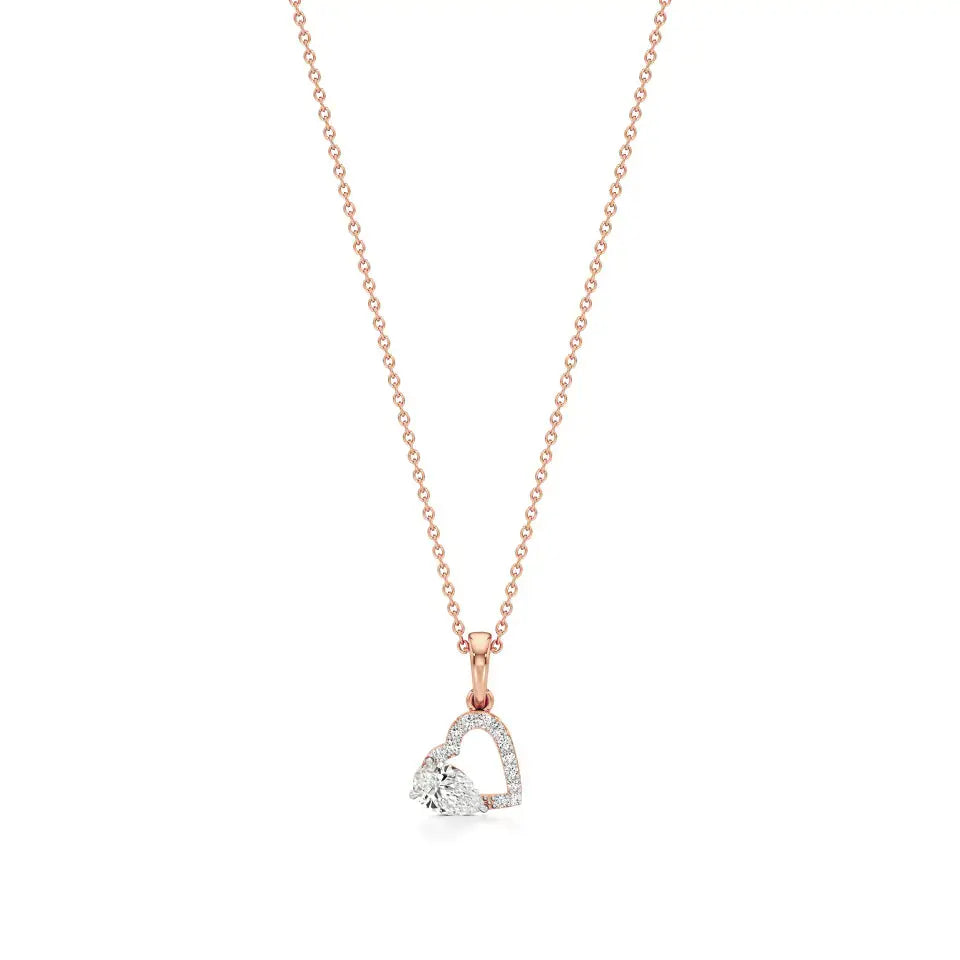 Sneh | Classic Pear & Round Lab Grown Diamonds Pendant - Nivara