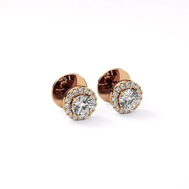 Mira | Round Lab-Grown Diamonds with Halo Studs - Nivara