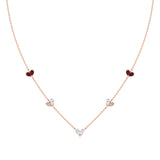 Sneh | Pear-Cut Ruby & Lab Grown Diamonds Heart Motif Necklace