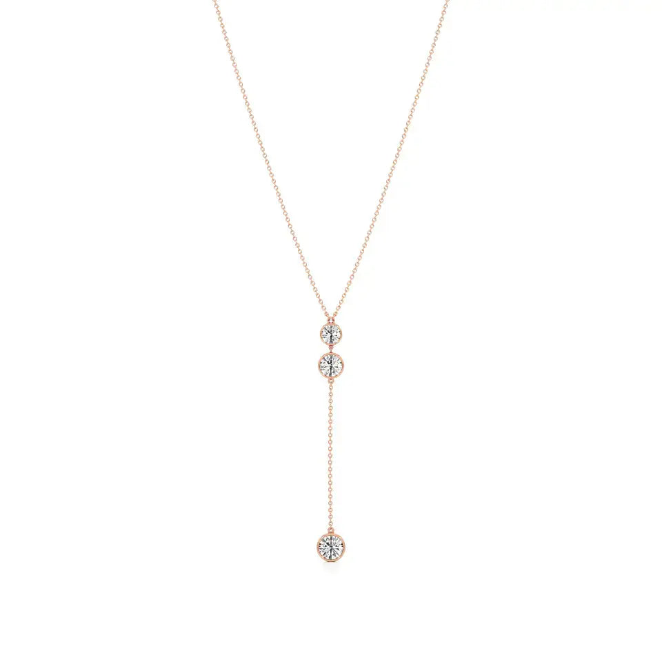 Amora | Round Lab Grown Diamond Bezel Setting Necklace - Nivara
