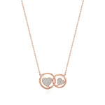 Sneh | Elegant Round Lab Grown Diamonds Dual Heart Pendant - Nivara