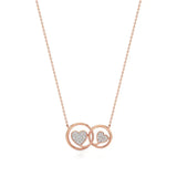 Sneh | Elegant Round Lab Grown Diamonds Dual Heart Pendant - Nivara