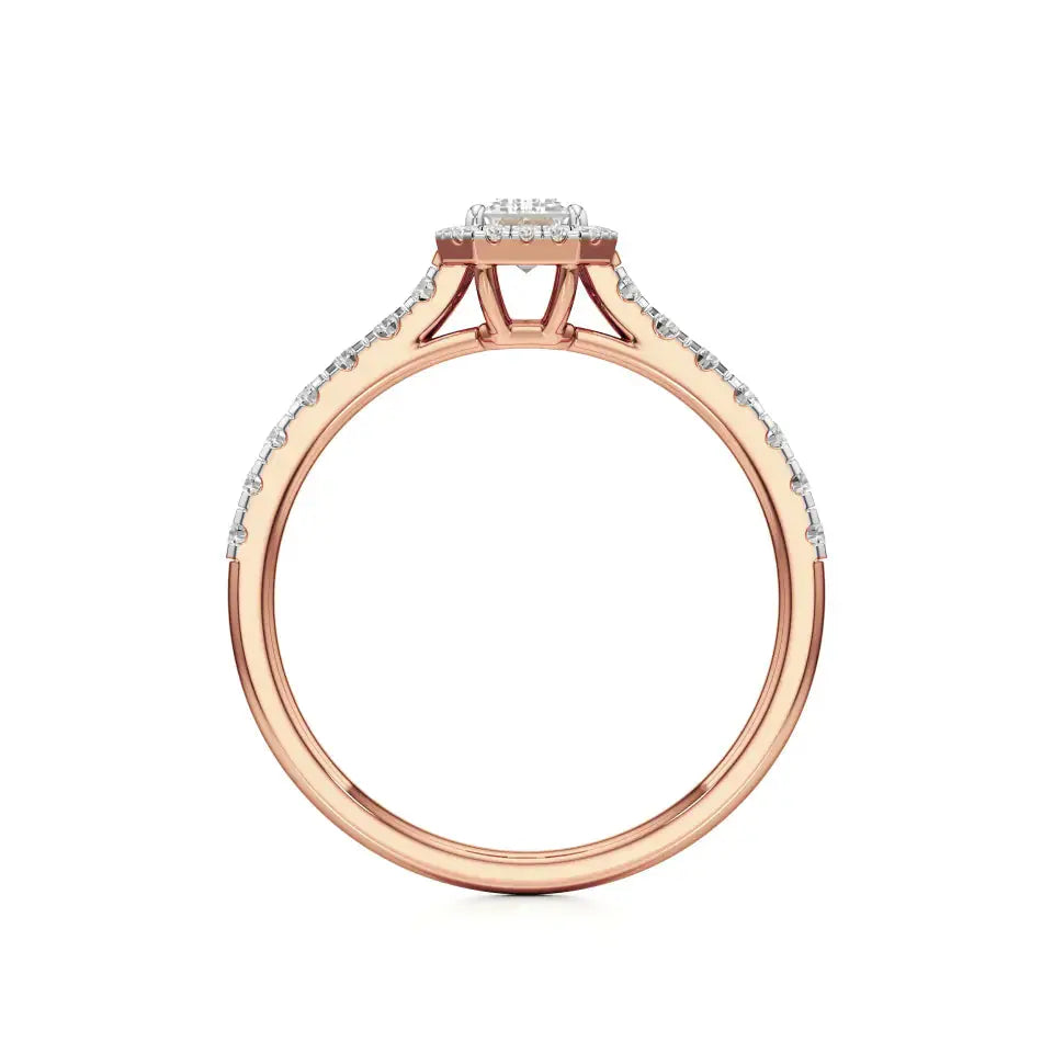 Mira | Emerald Lab-Grown Diamond Halo Ring - Nivara
