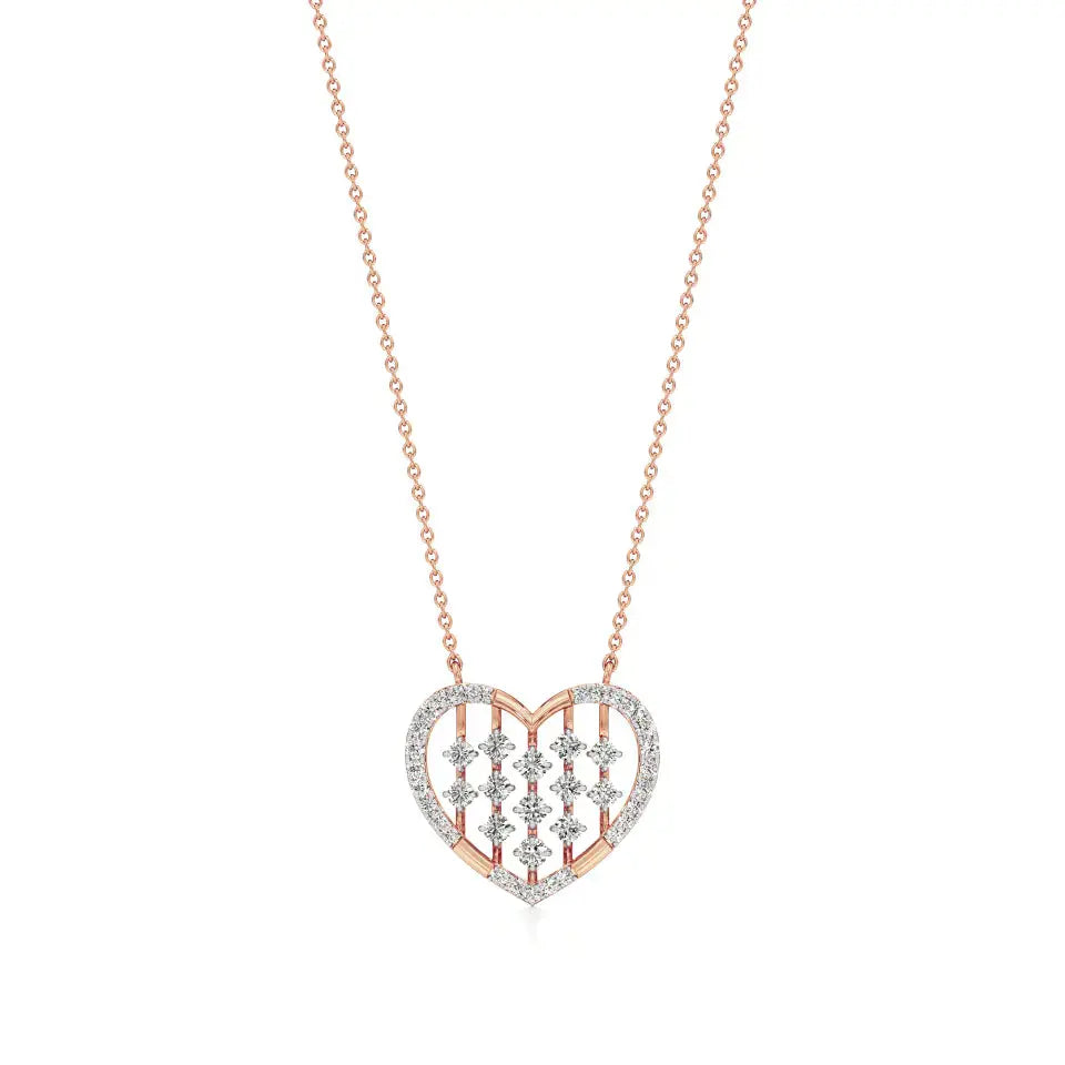 Sneh | Elegant Round Lab Grown Diamonds Heart Pendant - Nivara